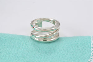 Tiffany & Co. Silver Diagonal Wide Band Ring