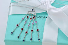 Load image into Gallery viewer, Tiffany &amp; Co. 18K White Gold Gemstone Chandelier Drop 16&quot; Necklace
