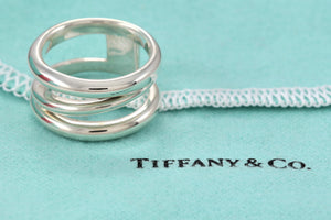 Tiffany & Co. Silver Diagonal Wide Band Ring
