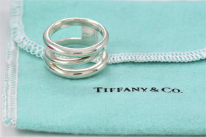 Tiffany & Co. Silver Diagonal Wide Band Ring