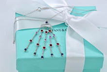 Load image into Gallery viewer, Tiffany &amp; Co. 18K White Gold Gemstone Chandelier Drop 16&quot; Necklace
