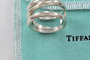 Tiffany & Co. Silver Diagonal Wide Band Ring