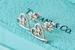 Tiffany & Co. Paloma Picasso Venezia Silver Heart Stud Earrings