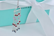 Load image into Gallery viewer, Tiffany &amp; Co. 18K White Gold Gemstone Chandelier Drop 16&quot; Necklace
