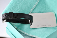 Load image into Gallery viewer, Tiffany &amp; Co. 1837 Silver Luggage Tag Black Leather Strap
