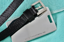 Load image into Gallery viewer, Tiffany &amp; Co. 1837 Silver Luggage Tag Black Leather Strap

