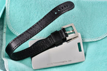 Load image into Gallery viewer, Tiffany &amp; Co. 1837 Silver Luggage Tag Black Leather Strap
