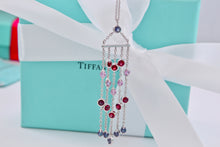 Load image into Gallery viewer, Tiffany &amp; Co. 18K White Gold Gemstone Chandelier Drop 16&quot; Necklace
