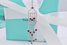 Load image into Gallery viewer, Tiffany &amp; Co. 18K White Gold Gemstone Chandelier Drop 16&quot; Necklace
