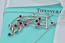 Load image into Gallery viewer, Tiffany &amp; Co. 18K White Gold Gemstone Chandelier Drop 16&quot; Necklace
