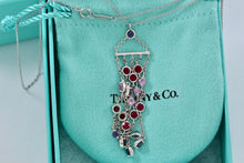 Load image into Gallery viewer, Tiffany &amp; Co. 18K White Gold Gemstone Chandelier Drop 16&quot; Necklace
