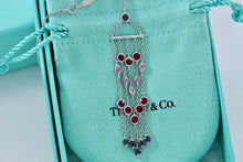 Load image into Gallery viewer, Tiffany &amp; Co. 18K White Gold Gemstone Chandelier Drop 16&quot; Necklace
