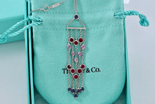 Load image into Gallery viewer, Tiffany &amp; Co. 18K White Gold Gemstone Chandelier Drop 16&quot; Necklace
