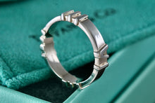 Load image into Gallery viewer, Tiffany &amp; Co. Atlas Pinstripe Silver Narrow Band Stacking Ring Size 6.5
