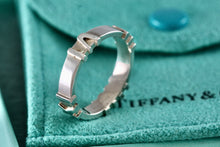 Load image into Gallery viewer, Tiffany &amp; Co. Atlas Pinstripe Silver Narrow Band Stacking Ring Size 6.5
