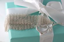 Load image into Gallery viewer, Tiffany &amp; Co. Elsa Peretti Silver Mesh Open Heart Toggle 7.5&quot; Bracelet
