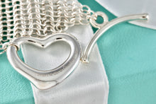 Load image into Gallery viewer, Tiffany &amp; Co. Elsa Peretti Silver Mesh Open Heart Toggle 7.5&quot; Bracelet
