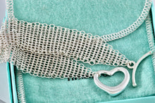 Load image into Gallery viewer, Tiffany &amp; Co. Elsa Peretti Silver Mesh Open Heart Toggle 7.5&quot; Bracelet
