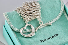 Load image into Gallery viewer, Tiffany &amp; Co. Elsa Peretti Silver Mesh Open Heart Toggle 7.5&quot; Bracelet
