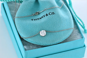 Tiffany & Co. Platinum 1.23 Carat Diamond Solitaire Pendant Necklace