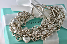 Load image into Gallery viewer, Tiffany &amp; Co. Silver Multi Heart 8mm Chain Link Toggle 8&quot; Bracelet
