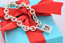 Load image into Gallery viewer, Tiffany &amp; Co. Silver Letter &quot;A&quot; Padlock Bracelet
