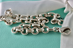 Tiffany & Co. Silver Italy 5mm Link Clasp 7.5" Bracelet