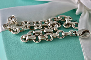 Tiffany & Co. Silver Italy 5mm Link Clasp 7.5" Bracelet