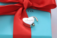 Load image into Gallery viewer, Tiffany &amp; Co. Silver Notes &#39;&#39;I Love You&#39;&#39; Heart Padlock Pendant
