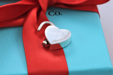 Load image into Gallery viewer, Tiffany &amp; Co. Silver Notes &#39;&#39;I Love You&#39;&#39; Heart Padlock Pendant
