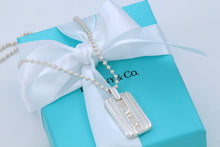 Load image into Gallery viewer, Tiffany &amp; Co. Atlas Silver Roman Numerals Dog Tag Beaded 16&quot; Chain Necklace
