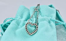 Load image into Gallery viewer, Tiffany &amp; Co. Platinum Diamond Heart Drop Pendant Twist Wire Chain Necklace
