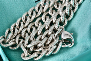 Tiffany & Co. Silver Twisted Cable Link Chain 17" Necklace