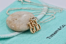 Load image into Gallery viewer, Tiffany &amp; Co. 14K Gold &quot;Try God&quot; Pendant w/Silver Chain Necklace
