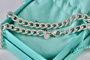 Tiffany & Co. Silver Twisted Cable Link Chain 17" Necklace