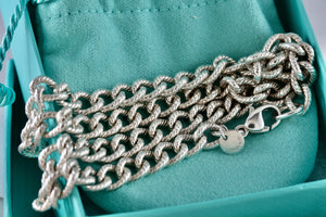 Tiffany & Co. Silver Twisted Cable Link Chain 17" Necklace