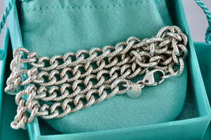 Tiffany & Co. Silver Twisted Cable Link Chain 17" Necklace