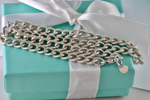 Tiffany & Co. Silver Twisted Cable Link Chain 17" Necklace
