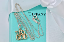 Load image into Gallery viewer, Tiffany &amp; Co. 14K Gold &quot;Try God&quot; Pendant w/Silver Chain Necklace
