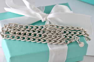 Tiffany & Co. Silver Twisted Cable Link Chain 17" Necklace