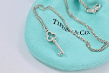 Load image into Gallery viewer, Tiffany &amp; Co. Silver Mini Trefoil Key Pendant Necklace
