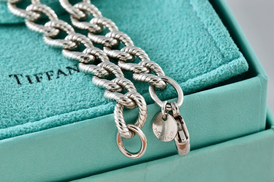 Tiffany & Co. Silver Twisted Cable Link Chain 7.5