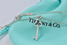Load image into Gallery viewer, Tiffany &amp; Co. Silver Mini Trefoil Key Pendant Necklace
