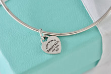 Load image into Gallery viewer, Return To Tiffany &amp; Co. Silver Mini Heart Tag Bangle Bracelet *CUSTOM*
