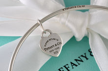 Load image into Gallery viewer, Return To Tiffany &amp; Co. Silver Mini Heart Tag Bangle Bracelet *CUSTOM*
