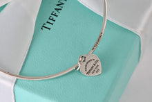 Load image into Gallery viewer, Return To Tiffany &amp; Co. Silver Mini Heart Tag Bangle Bracelet *CUSTOM*
