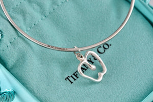 Tiffany & Co. Elsa Peretti Silver Dangle Apple Bangle Bracelet *CUSTOM*