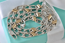 Load image into Gallery viewer, Tiffany &amp; Co. 18k Gold &amp; Silver Figaro Cuban Link 16&quot; Necklace
