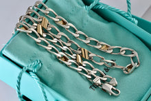 Load image into Gallery viewer, Tiffany &amp; Co. 18k Gold &amp; Silver Figaro Cuban Link 16&quot; Necklace
