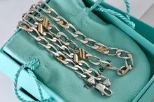 Load image into Gallery viewer, Tiffany &amp; Co. 18k Gold &amp; Silver Figaro Cuban Link 16&quot; Necklace
